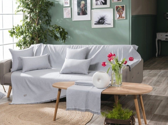 Ριχτάρι Ostia 04 Grey Teoran Πολυθρόνα 180x150cm Βαμβάκι-Πολυέστερ