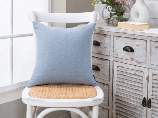Μαξιλαροθήκη Διακοσμητική Ostia 05 Blue Teoran 43X43 Βαμβάκι-Πολυέστερ