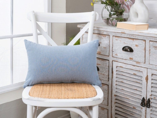 Μαξιλάρι Διακοσμητικό (Με Γέμιση) Ostia 05 Blue Teoran 30X50 Βαμβάκι-Πολυέστερ