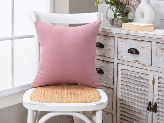 Μαξιλάρι Διακοσμητικό (Με Γέμιση) Ostia 06 Pink Teoran 43X43 Βαμβάκι-Πολυέστερ