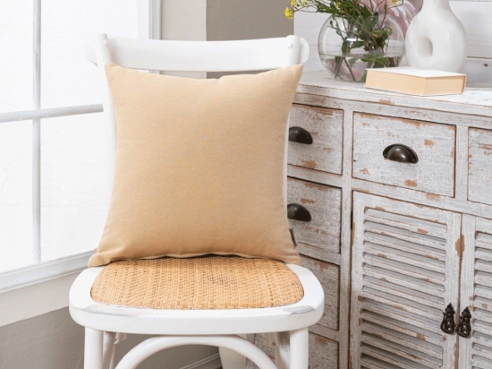 Μαξιλάρι Διακοσμητικό (Με Γέμιση) Ostia 14 Dark Yellow Teoran 43X43 Βαμβάκι-Πολυέστερ