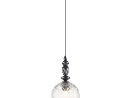 Φωτιστικό Οροφής Talisa 4169700 Clear-Black Viokef Μέταλλο,Γυαλί