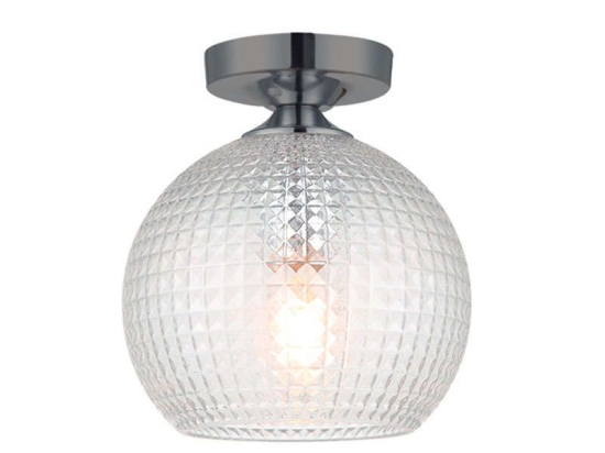 Φωτιστικό Οροφής - Πλαφονιέρα Talisa 4169900 Clear-Black Viokef Μέταλλο,Γυαλί