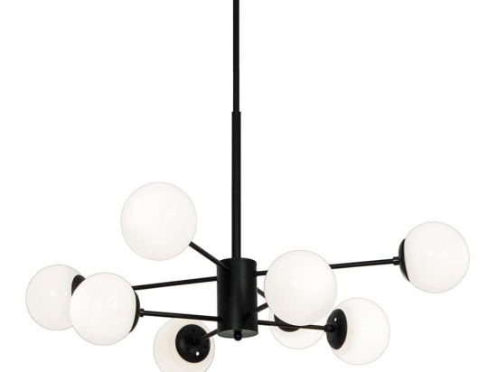 Φωτιστικό Οροφής Anouk 4228500 Black-White Viokef Μέταλλο,Γυαλί