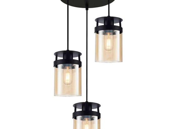 Φωτιστικό Οροφής Betty 4305000 Φ32,5x150cm 3xE27 40W Amber-Black Viokef