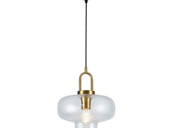 Φωτιστικό Οροφής Κρεμαστό Oslo 4312300 E27 1xMax 40W 26x150cm Gold-Clear Viokef