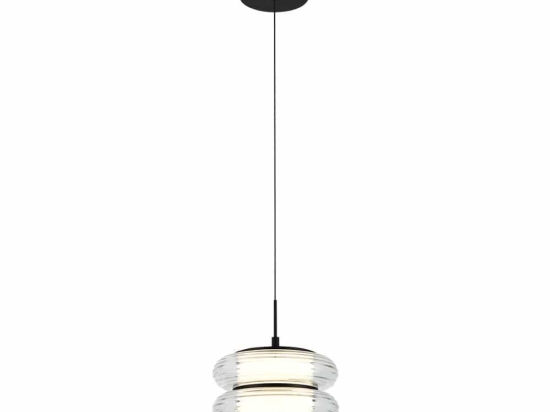 Φωτιστικό Οροφής Κρεμαστό Glossy 4322000 LED 12W 3000K 645Lm 20x144,1cm Clear-Black Viokef