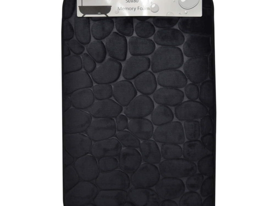 Πατάκι Μπάνιου Memory Foam 807840 80x50cm Black Ankor 50 X 80 SBR