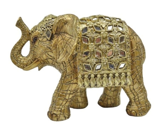 Διακοσμητικό Ελεφαντάκι 828913 17x7,8x12,5cm Gold Ankor Πολυέστερ