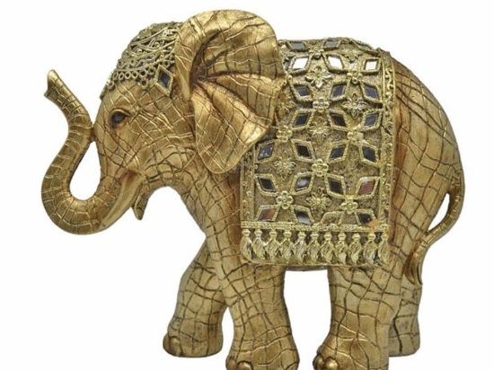 Διακοσμητικό Ελεφαντάκι 828937 23x8x19cm Gold Ankor Πολυέστερ