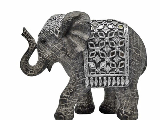Διακοσμητικό Ελεφαντάκι 829033 23x8x19cm Grey-Silver Ankor Πολυέστερ