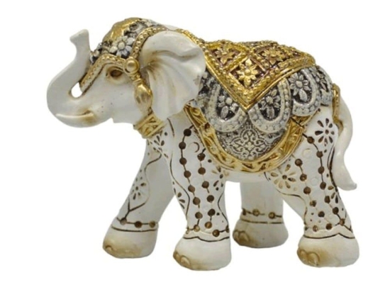 Διακοσμητικό Ελεφαντάκι 829040 10x4x8cm Silver-Gold Ankor Πολυέστερ