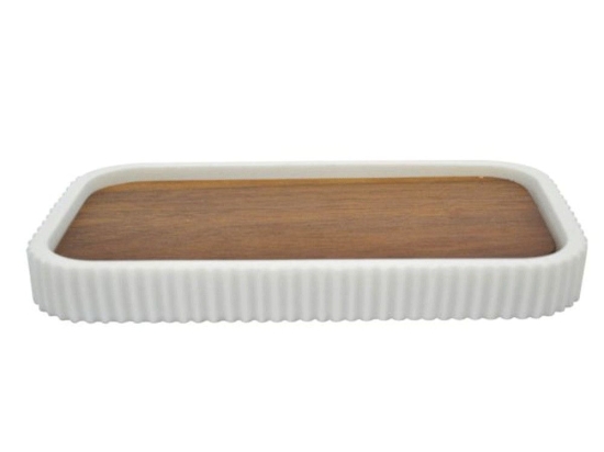Σαπουνοθήκη - Δισκάκι 829408 18,5x10,2x1,9cm White-Brown Ankor Πολυέστερ