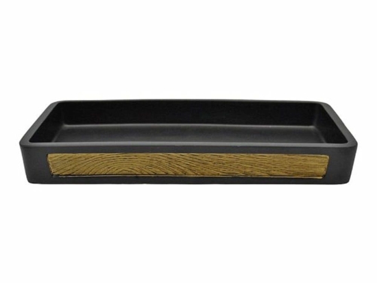 Σαπουνοθήκη - Δισκάκι 829576 20,4x10,8x2,4cm Black-Brown Ankor Πολυέστερ
