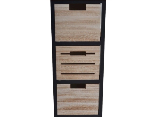 Συρταριέρα Με 3 Συρτάρια 831821 25x29x61cm Natural-Black Ankor