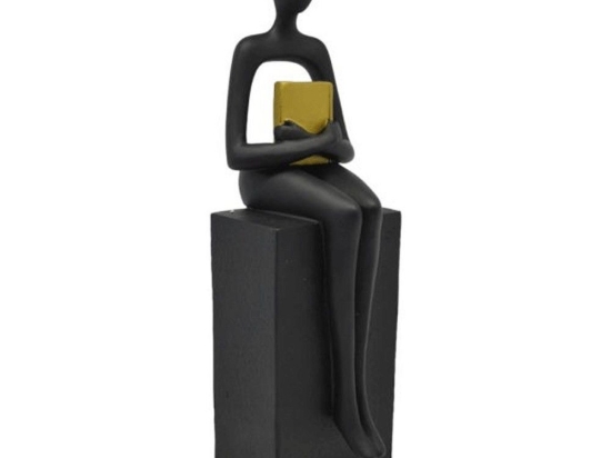 Διακοσμητική Φιγούρα 832620 8,5x9,5x28cm Black-Gold Ankor Πολυέστερ