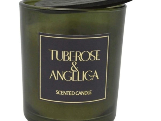 Αρωματικό Κερί Σε Δοχείο Tuberose & Angelica 833191 7x7x7,8cm Dark Green Ankor Γυαλί