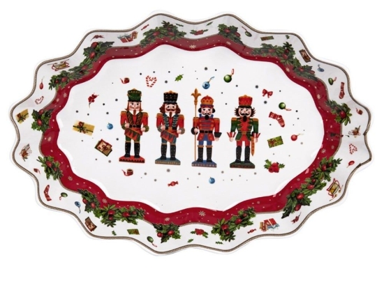 Πιατέλα Σερβιρίσματος Οβάλ Red Nutcracker 760042 30x23x4,8cm Multi Marva