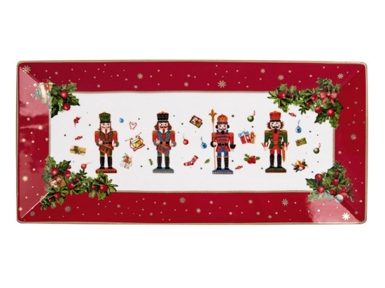 Πιατέλα Σερβιρίσματος Ορθογώνια Red Nutcracker 760043 35,5x16,5x2,5cm Multi Marva
