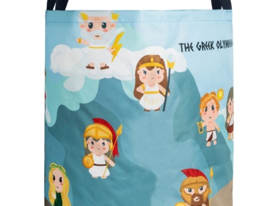 Καλάθι Παιχνιδιών Olympian Gods 50x45cm Blue-Multi The Toy Bin Ύφασμα