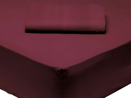 Σεντόνι Με Λάστιχο 1014 Bordo Das Home Μονό 100x200cm Με Λάστιχο 100% Βαμβάκι