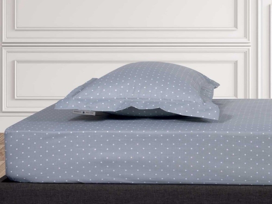 Σεντόνι 2502 Με Λάστιχο Grey Greenwich Polo Club Διπλό 120x235cm Βαμβάκι-Πολυέστερ