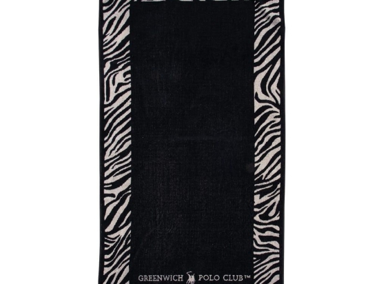 Πετσέτα Θαλάσσης 3884 Black-White Greenwich Polo Club Θαλάσσης 90x170cm 100% Βαμβάκι