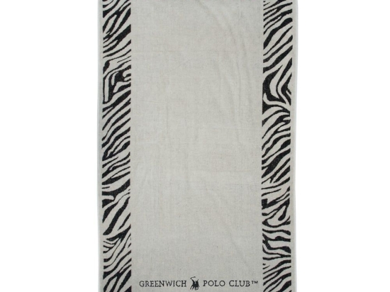 Πετσέτα Θαλάσσης 3885 Ivory-Black Greenwich Polo Club Θαλάσσης 90x170cm 100% Βαμβάκι