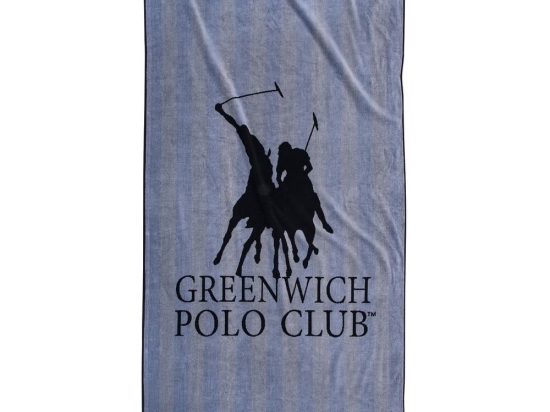 Πετσέτα Θαλάσσης 3856 Grey Greenwich Polo Club Θαλάσσης 90x180cm 100% Βαμβάκι
