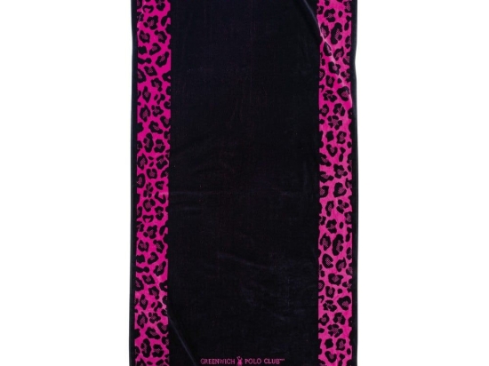 Πετσέτα Θαλάσσης 3863 Black-Pink Greenwich Polo Club Θαλάσσης 90x180cm 100% Βαμβάκι