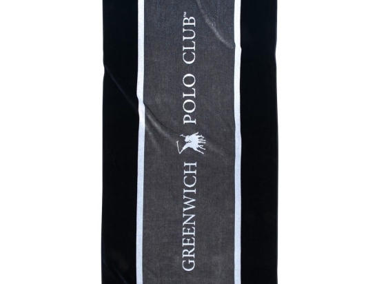 Πετσέτα Θαλάσσης 3865 Grey-Black Greenwich Polo Club Θαλάσσης 90x180cm 100% Βαμβάκι