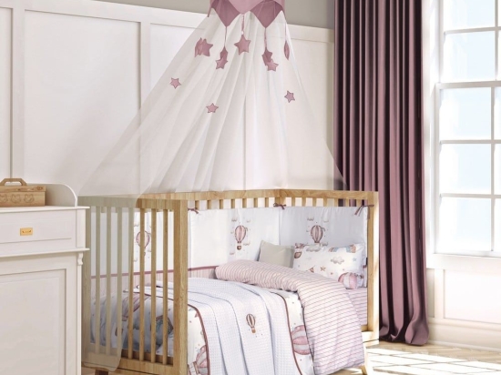 Κουβέρτα Βρεφική 8841 Πικέ White-Pink Greenwich Polo Club Κούνιας 110x150cm 100% Βαμβάκι