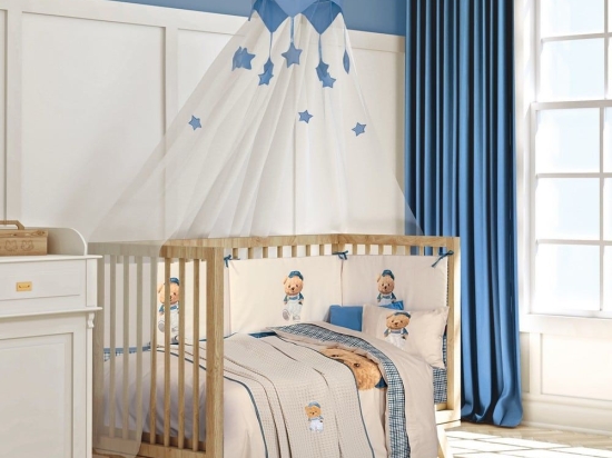 Κουβέρτα Βρεφική 8842 Πικέ Blue-Beige Greenwich Polo Club Αγκαλιάς 75x110cm 100% Βαμβάκι
