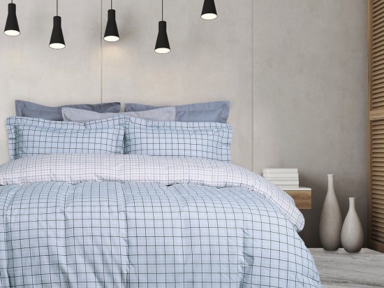 Σεντόνια 5418 Casual Με Λάστιχο (Σετ 4τμχ) Grey-Black Das Home Υπέρδιπλo 170x235cm Βαμβάκι-Πολυέστερ