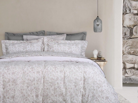 Σεντόνια 9620 Happy (Σετ 3τμχ) Grey-Ecru Das Home Μονό 170x260cm 100% Βαμβάκι