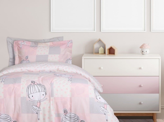 Σεντόνια Παιδικά 4872 (Σετ 3τμχ) Pink-Grey Das Home Μονό 170x240cm Βαμβάκι-Πολυέστερ