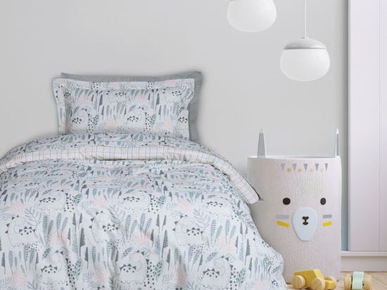 Παπλωματοθήκη Παιδική 4879 (Σετ 2τμχ) Green-Somon-Grey Das Home Μονό 160x240cm Βαμβάκι-Πολυέστερ
