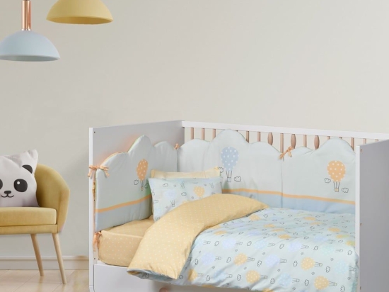 Σεντόνια Βρεφικά 4880 (Σετ 3τμχ) Yellow-Grey-Mint Das Home Κούνιας 130x170cm Βαμβάκι-Πολυέστερ