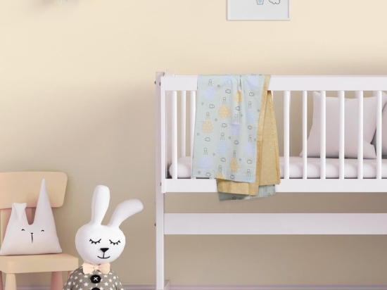 Σεντόνια Βρεφικά 4880 (Σετ 2τμχ) Yellow-Grey-Mint Das Home Λίκνου 70x120cm Βαμβάκι-Πολυέστερ