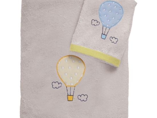 Πετσέτες Βρεφικές 4880 (Σετ 2τμχ) Yellow-Grey-Mint Das Home Σετ Πετσέτες 70x140cm 100% Βαμβάκι