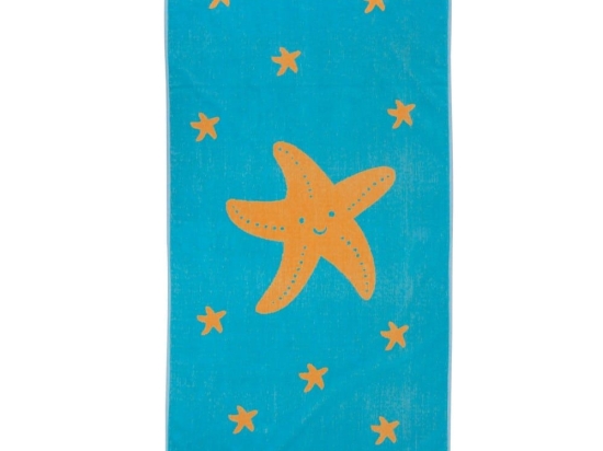 Πετσέτα Θαλάσσης Παιδική 3893 Light Blue-Orange Greenwich Polo Club Θαλάσσης 70x140cm 100% Βαμβάκι