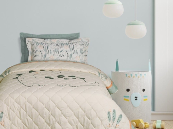Κουβερλί Παιδικό 4879 Green-Somon-Grey Das Home Μονό 160x220cm Microfiber