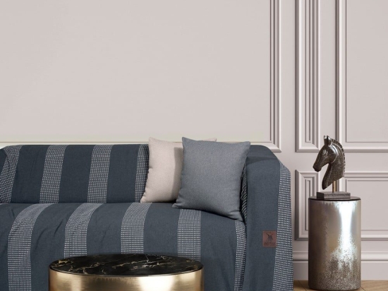 Ριχτάρι 3918 Ivory-Dark Grey Greenwich Polo Club Διθέσιο 180x250cm 100% Βαμβάκι