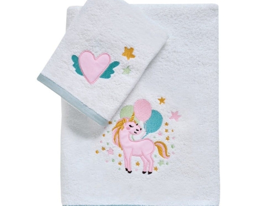 Πετσέτες Βρεφικές 4919 (Σετ 2τμχ) White-Mint-Pink Das Home Σετ Πετσέτες 70x140cm 100% Βαμβάκι