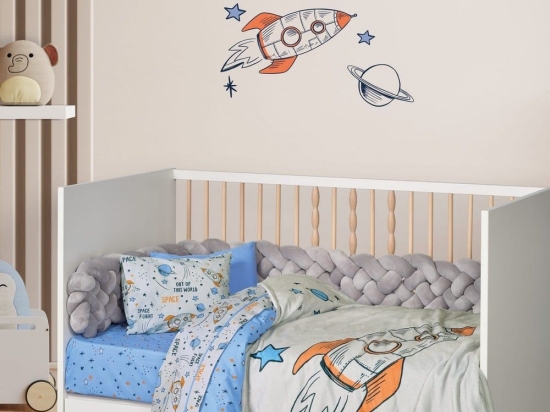 Κουβέρτα Βρεφική Fleece 4912 Blue-Grey-Orange Das Home Αγκαλιάς 80x110cm Πολυέστερ