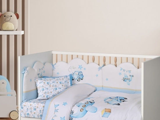 Πάπλωμα Βρεφικό 4918 Blue-White-Ochre Das Home 110x150cm Microfiber