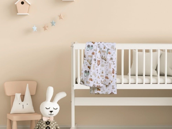 Σεντόνια Βρεφικά 4916 (Σετ 2τμχ) White-Coffee-Grey Das Home Λίκνου 70x120cm 100% Βαμβάκι