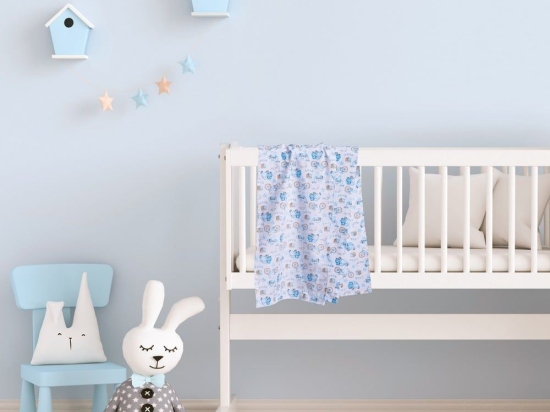 Σεντόνια Βρεφικά 4918 Σετ 2τμχ) White-Blue-Ochre Das Home Λίκνου 70x120cm 100% Βαμβάκι