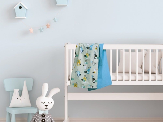 Σεντόνια Βρεφικά 4914 (Σετ 2τμχ) Grey-Blue-Mint Das Home Λίκνου 70x120cm 100% Βαμβάκι