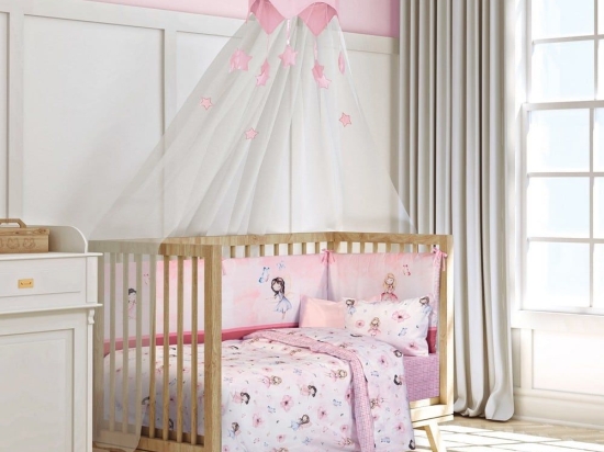 Σεντόνια Βρεφικά 8849 (Σετ 3τμχ) Pink-Dusty Rose Greenwich Polo Club Κούνιας 130x170cm 100% Βαμβάκι